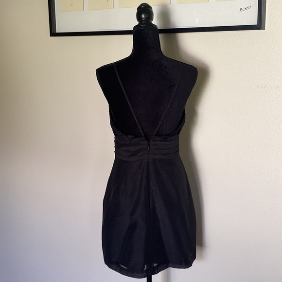 Free People v neck beaded mini dress black - Picture 7 of 12